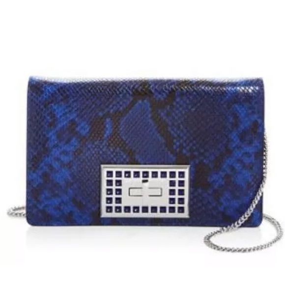 Michael Kors Ellie MD shoulder flap bag blue - Picture 1 of 11
